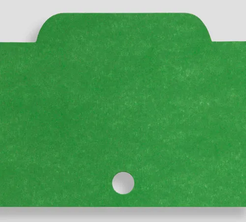 Karta przekładkowa - kartonowa - zielona, z wypustką umieszczoną centralnie.