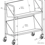 wózek na akta segregatory nr 6 rysunek wymiary