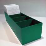 Pudełko na karty czytelnika z przegródkami - zielony (przykładowy kolor)