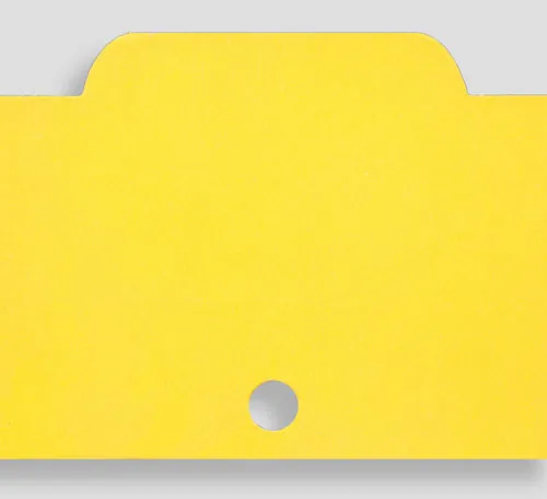 Karta przekładkowa - kartonowa - żółta, z wypustką umieszczoną centralnie.