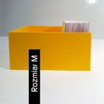 Zółte pudełko na karty czytelnika wykonane z pcv
